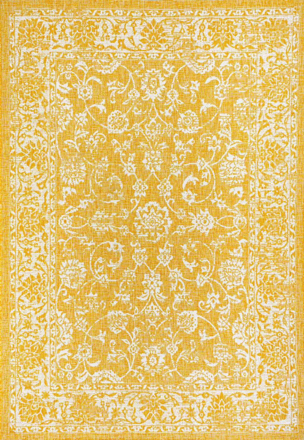 Tela Bohemian Textured Weave Floral Indoor/Outdoor Area Rug