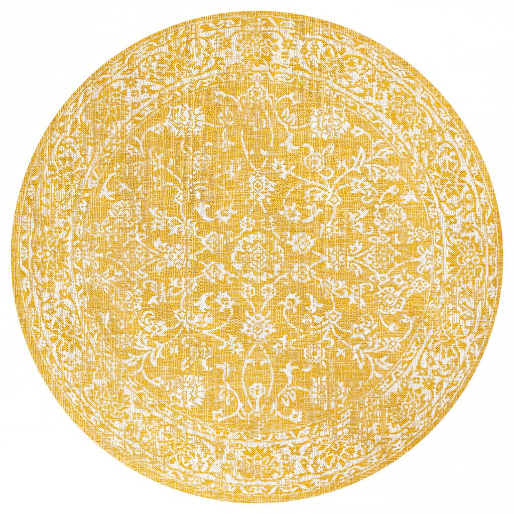 Tela Bohemian Textured Weave Floral Indoor/Outdoor Area Rug
