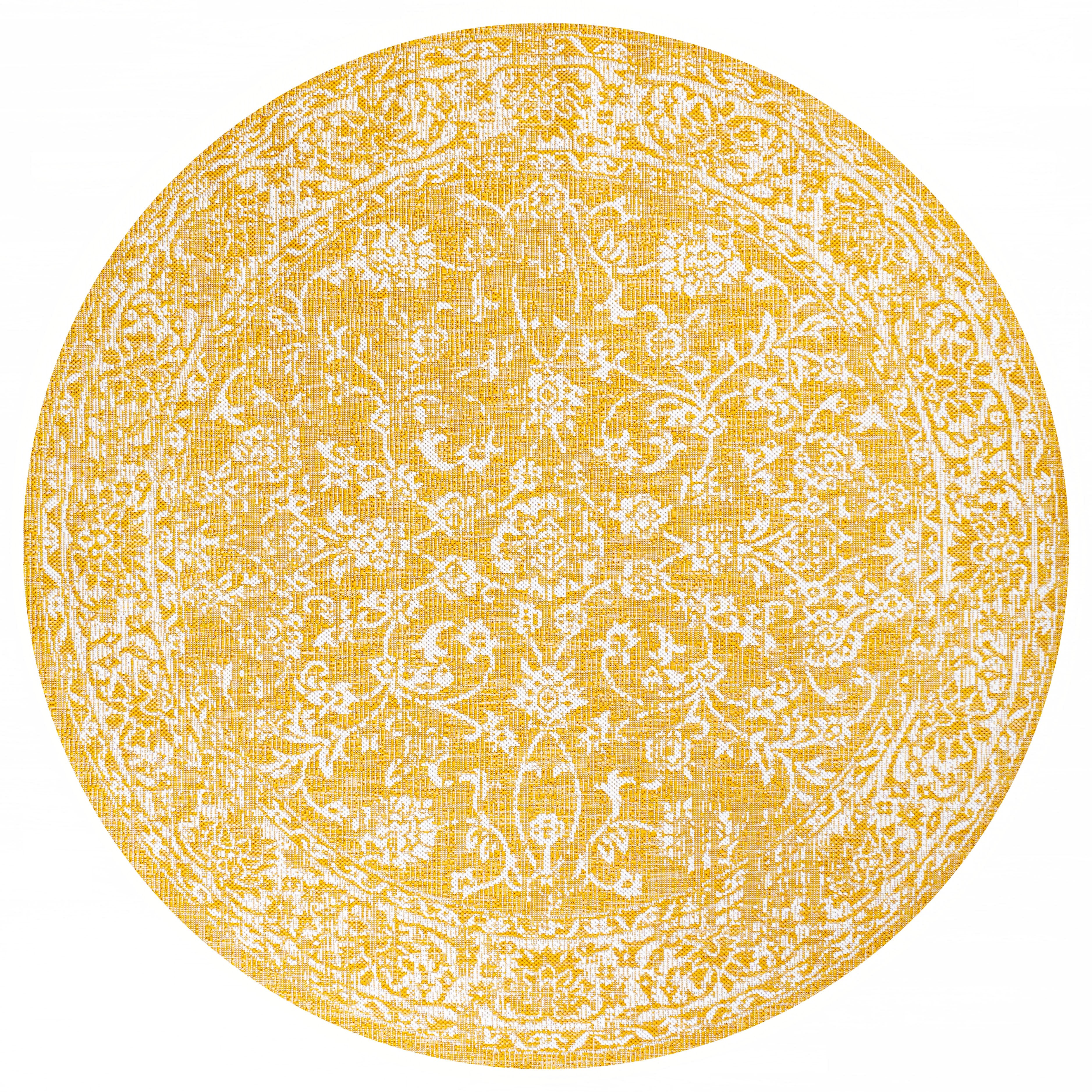 Tela Bohemian Textured Weave Floral Indoor/Outdoor Area Rug