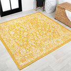 Tela Bohemian Textured Weave Floral Indoor/Outdoor Area Rug
