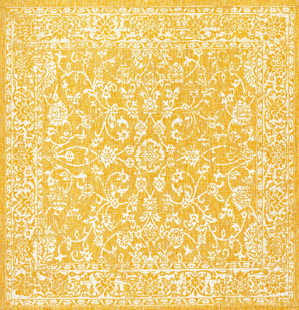 Tela Bohemian Textured Weave Floral Indoor/Outdoor Area Rug