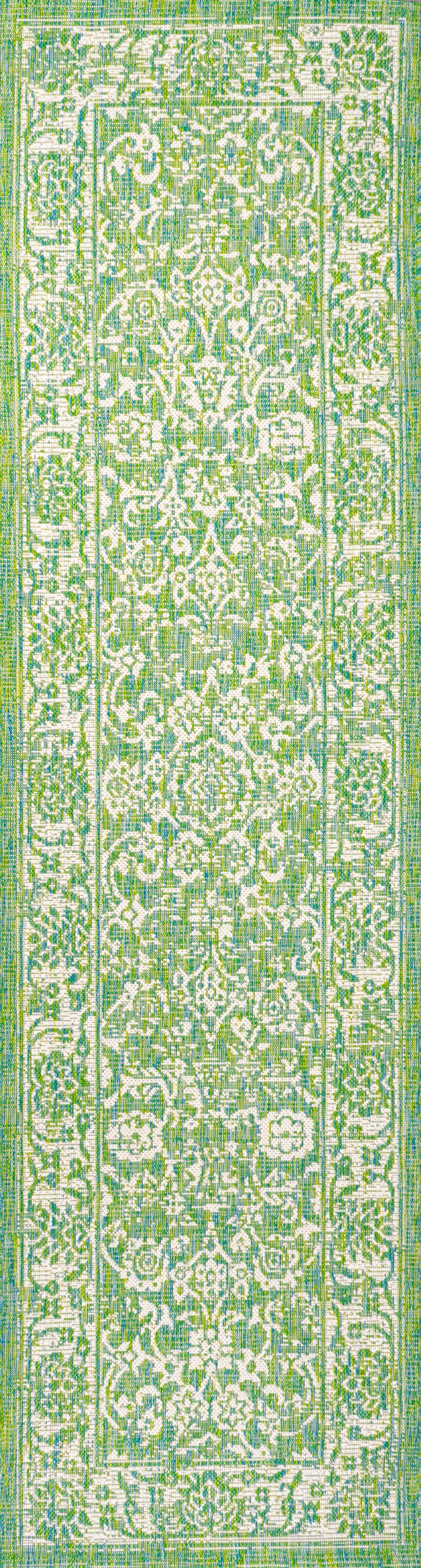 Tela Bohemian Textured Weave Floral Indoor/Outdoor Area Rug