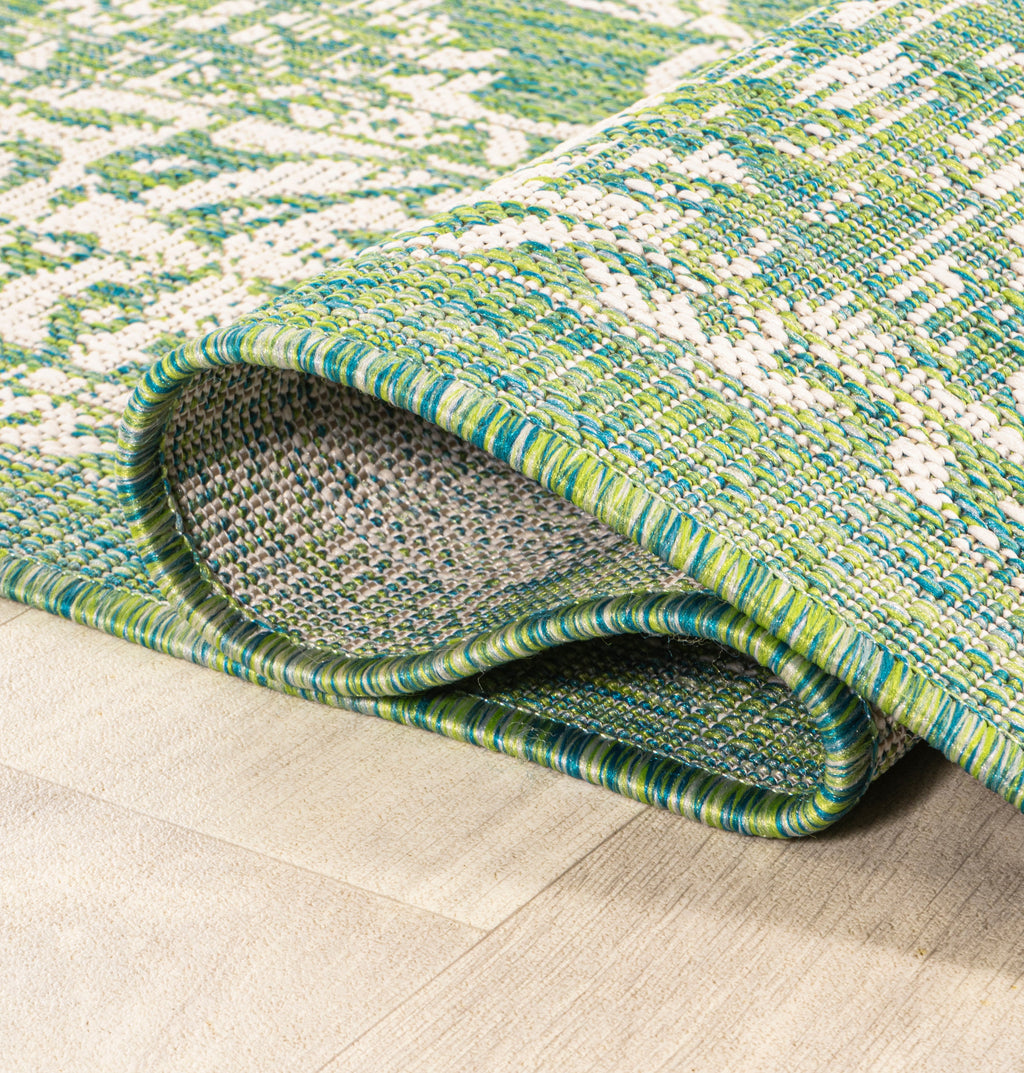 Tela Bohemian Textured Weave Floral Indoor/Outdoor Area Rug