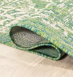 Tela Bohemian Textured Weave Floral Indoor/Outdoor Area Rug