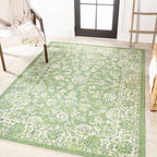 Tela Bohemian Textured Weave Floral Indoor/Outdoor Area Rug