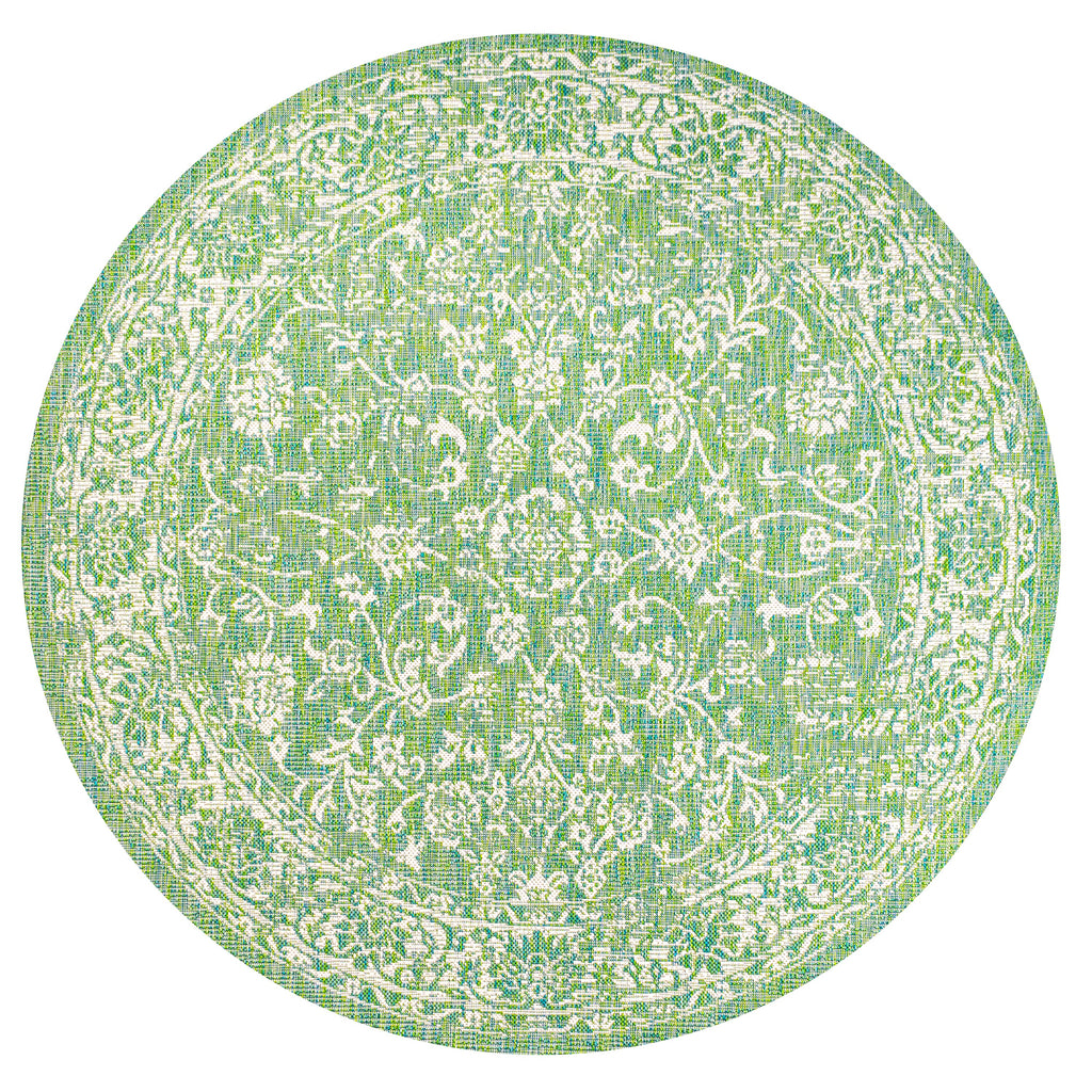 Tela Bohemian Textured Weave Floral Indoor/Outdoor Area Rug