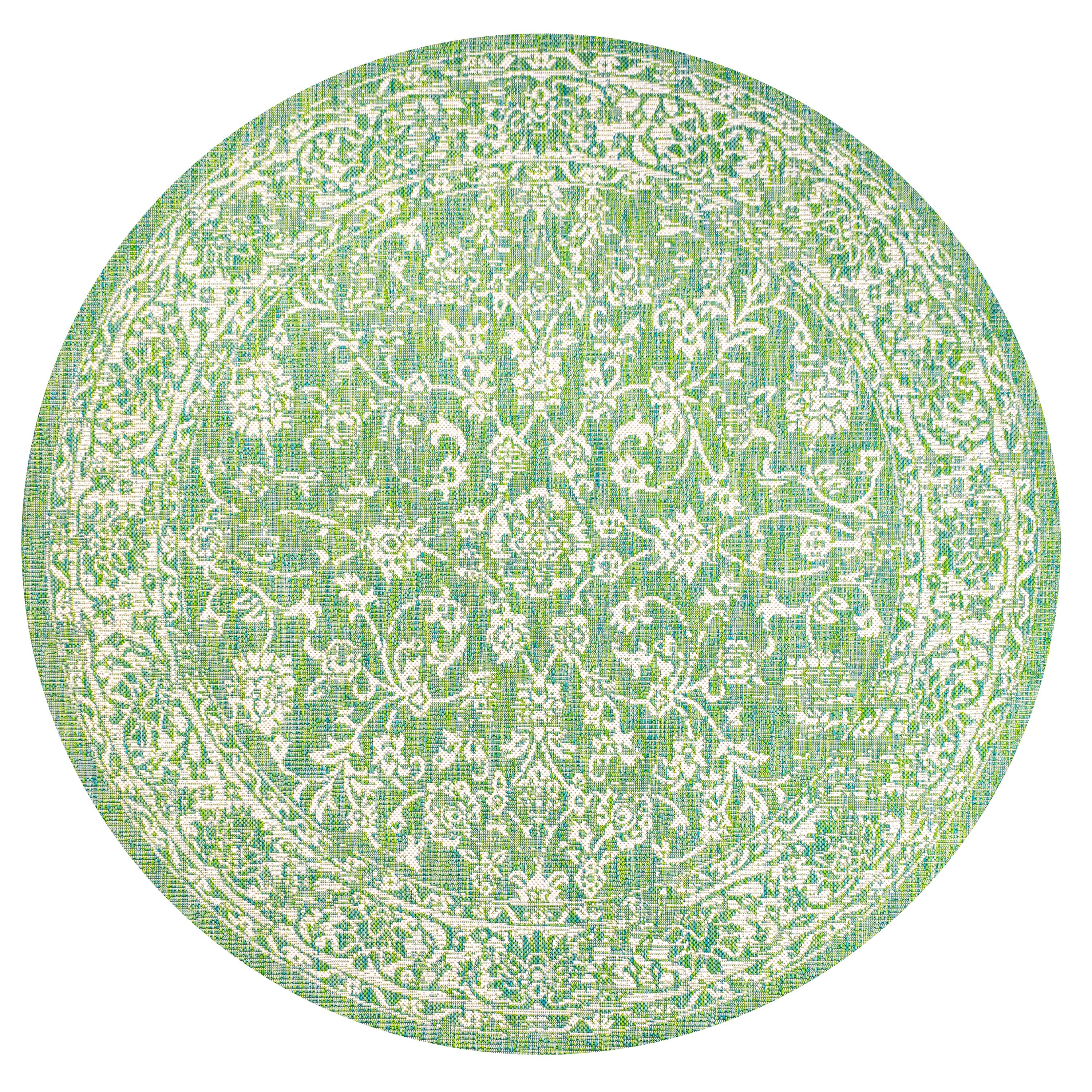 Tela Bohemian Textured Weave Floral Indoor/Outdoor Area Rug