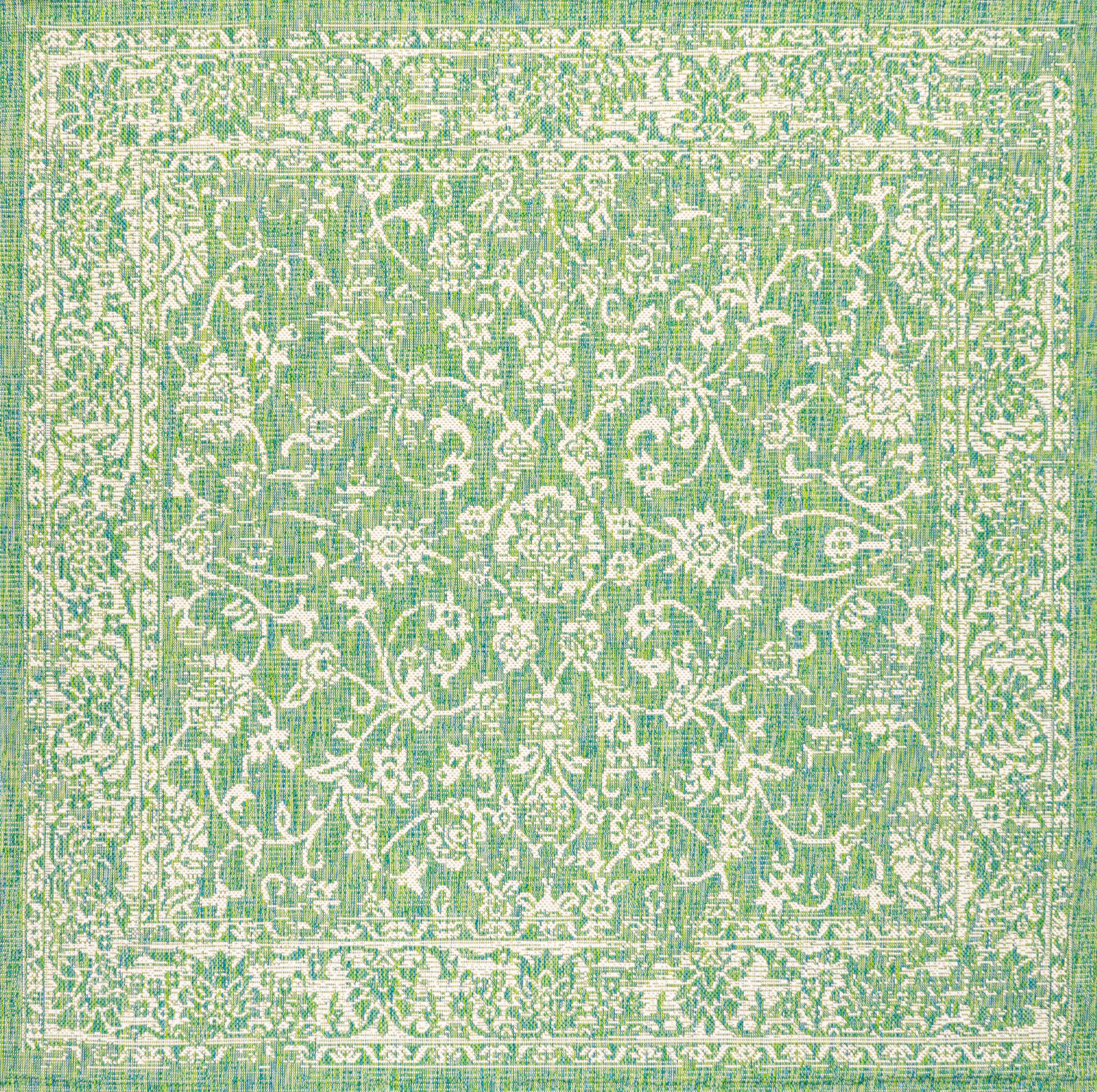 Tela Bohemian Textured Weave Floral Indoor/Outdoor Area Rug