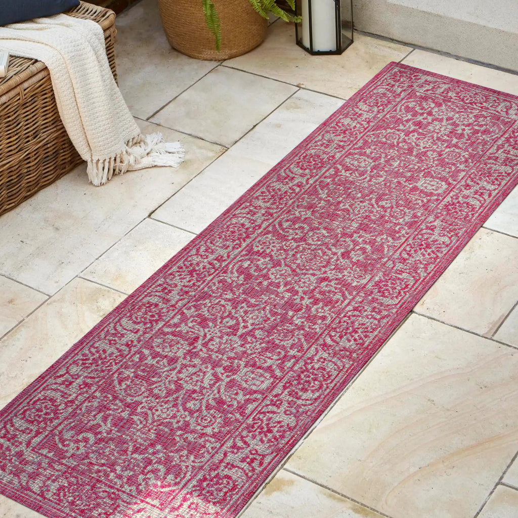 Tela Bohemian Textured Weave Floral Indoor/Outdoor Area Rug