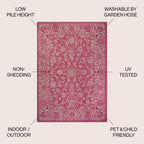 Tela Bohemian Textured Weave Floral Indoor/Outdoor Area Rug