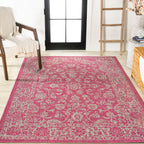 Tela Bohemian Textured Weave Floral Indoor/Outdoor Area Rug