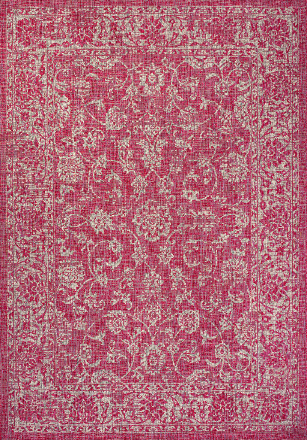 Tela Bohemian Textured Weave Floral Indoor/Outdoor Area Rug