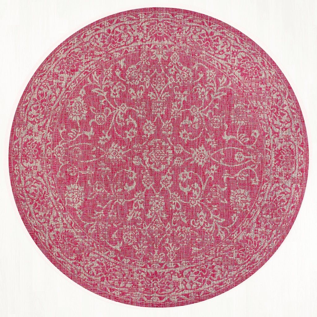 Tela Bohemian Textured Weave Floral Indoor/Outdoor Area Rug