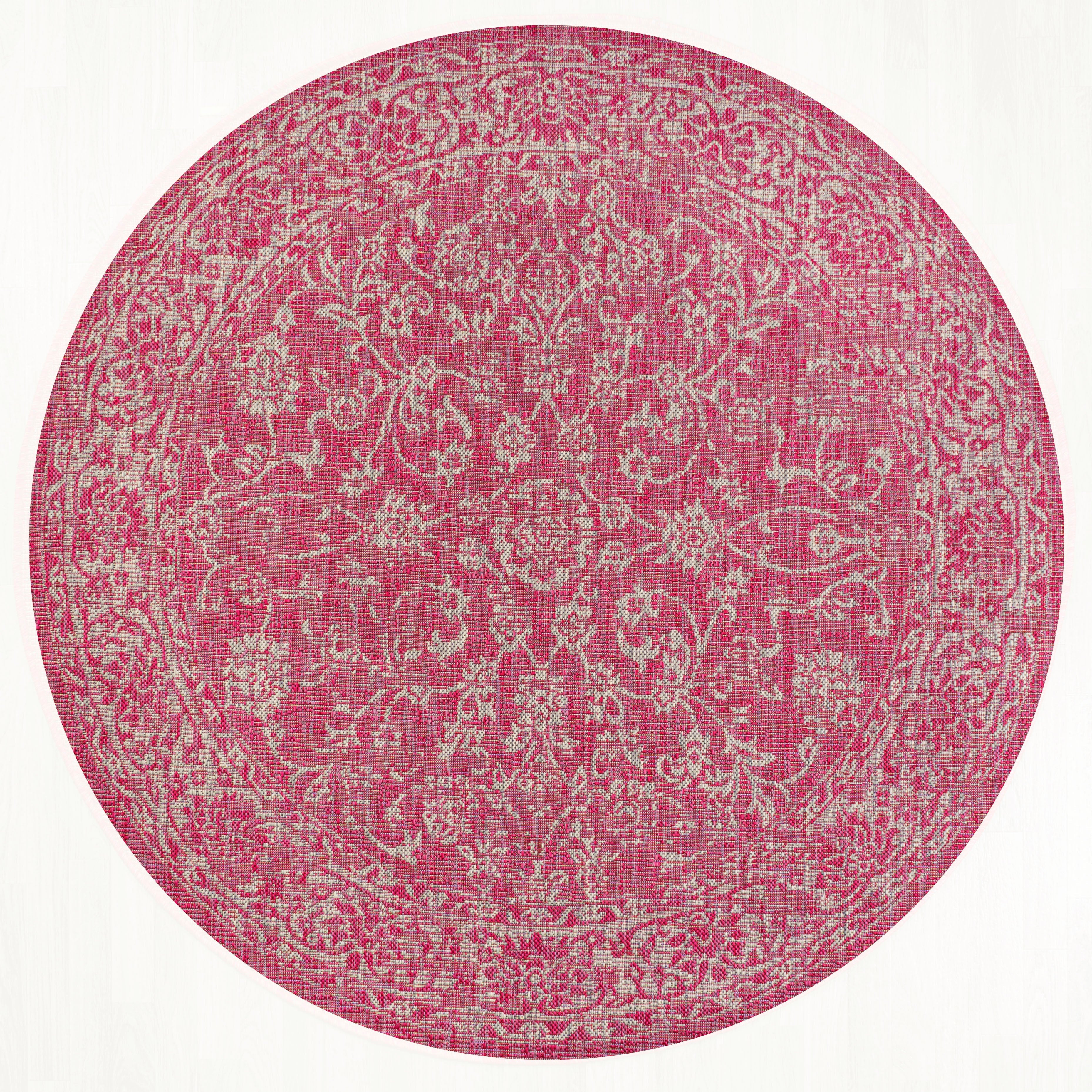 Tela Bohemian Textured Weave Floral Indoor/Outdoor Area Rug