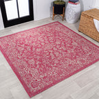 Tela Bohemian Textured Weave Floral Indoor/Outdoor Area Rug