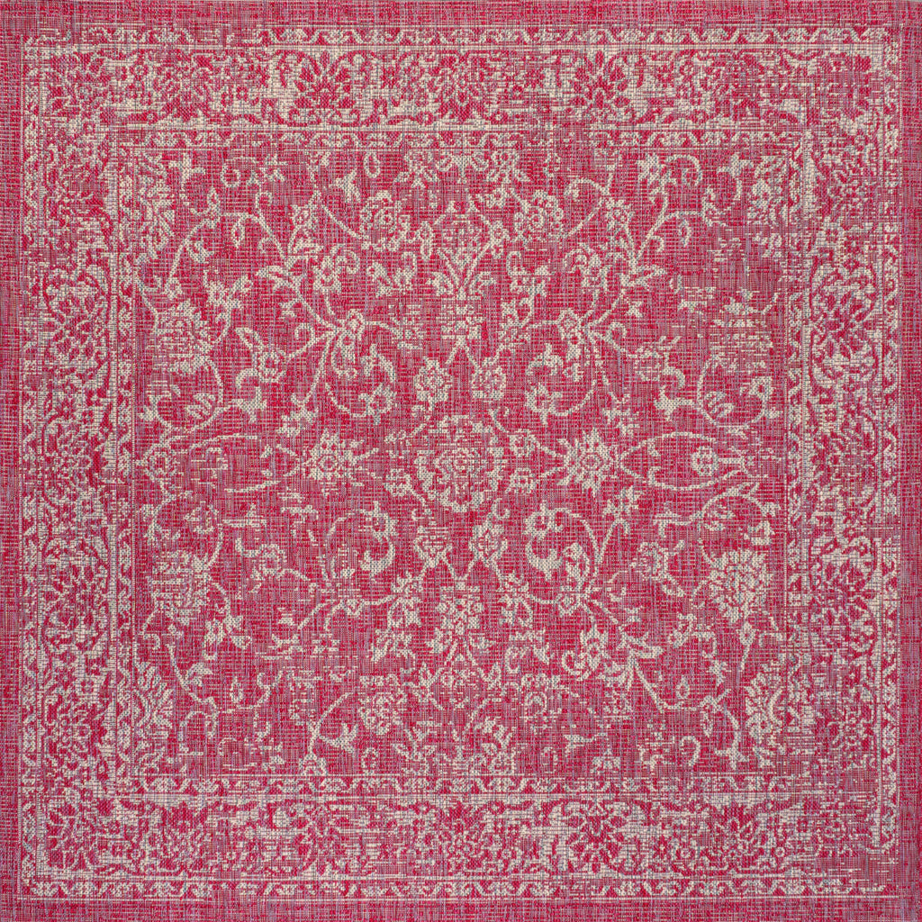 Tela Bohemian Textured Weave Floral Indoor/Outdoor Area Rug