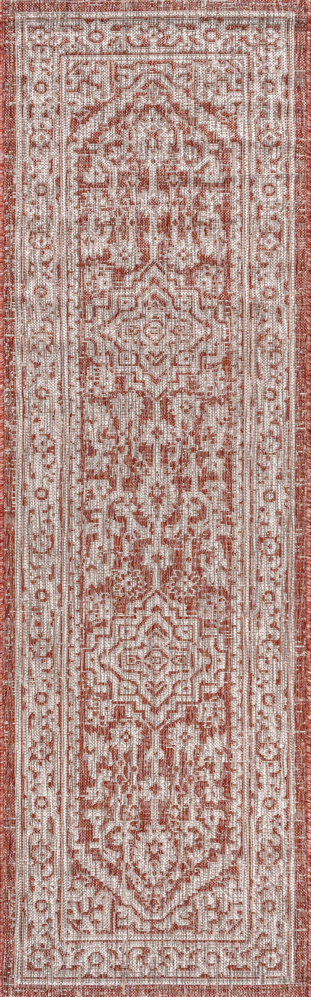 Sinjuri Medallion Textured Weave Indoor/Outdoor Area Rug