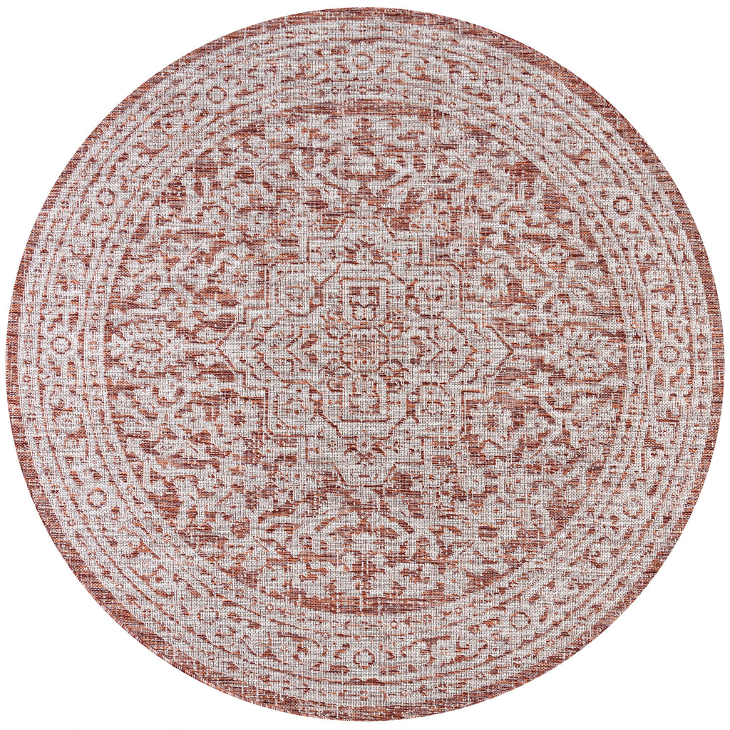 Sinjuri Medallion Textured Weave Indoor/Outdoor Area Rug