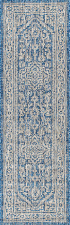 Sinjuri Medallion Textured Weave Indoor/Outdoor Area Rug