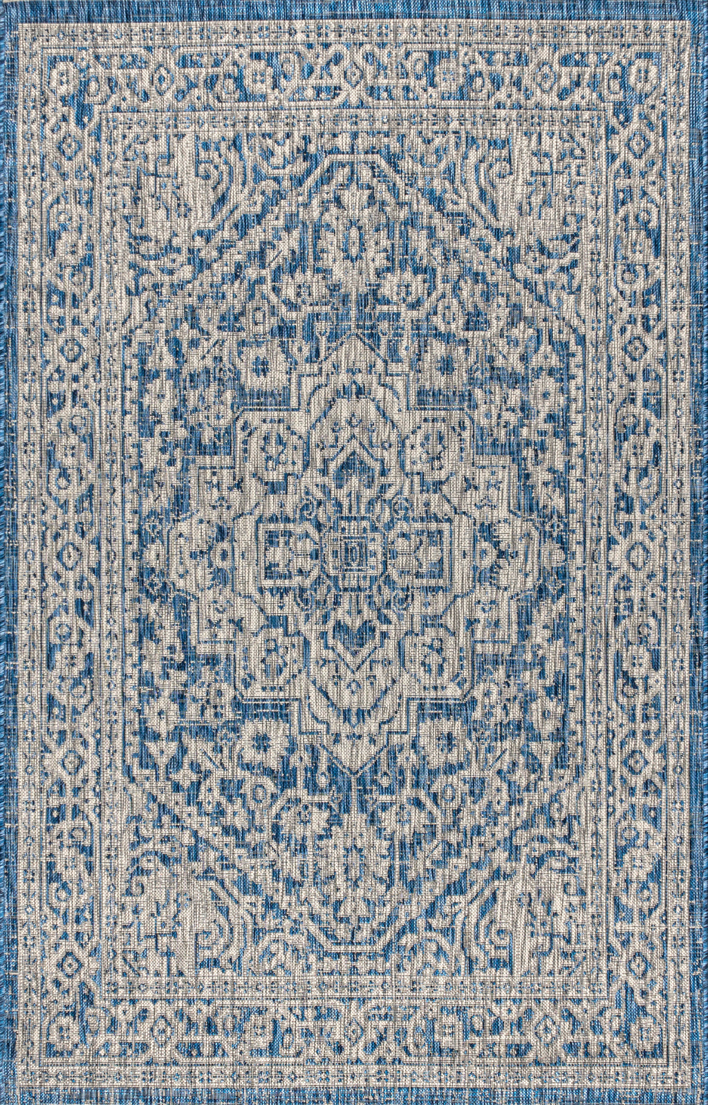 Sinjuri Medallion Textured Weave Indoor/Outdoor Area Rug
