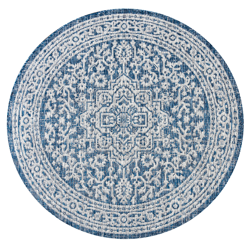 Sinjuri Medallion Textured Weave Indoor/Outdoor Area Rug