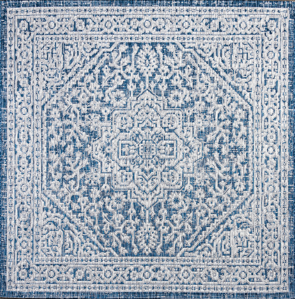 Sinjuri Medallion Textured Weave Indoor/Outdoor Area Rug
