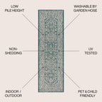 Sinjuri Medallion Textured Weave Indoor/Outdoor Area Rug