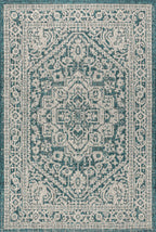 Sinjuri Medallion Textured Weave Indoor/Outdoor Area Rug