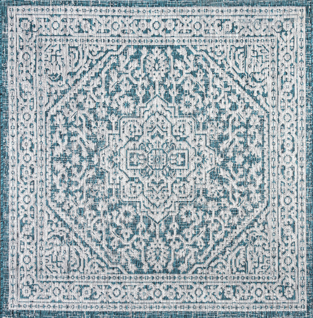 Sinjuri Medallion Textured Weave Indoor/Outdoor Area Rug