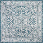 Sinjuri Medallion Textured Weave Indoor/Outdoor Area Rug