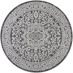 Sinjuri Medallion Textured Weave Indoor/Outdoor Area Rug