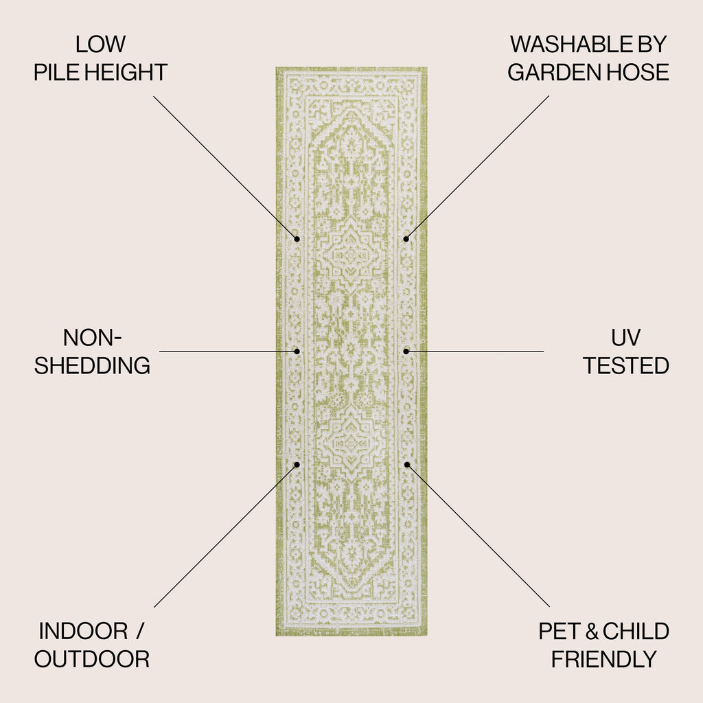 Sinjuri Medallion Textured Weave Indoor/Outdoor Area Rug