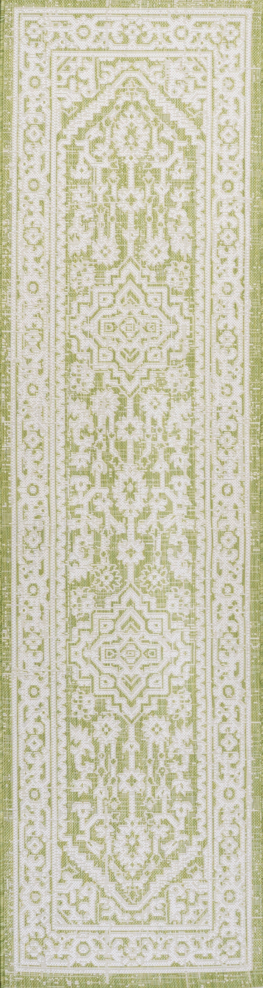 Sinjuri Medallion Textured Weave Indoor/Outdoor Area Rug