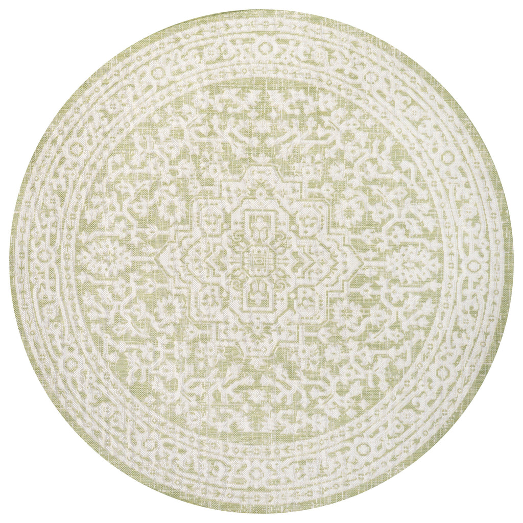 Sinjuri Medallion Textured Weave Indoor/Outdoor Area Rug