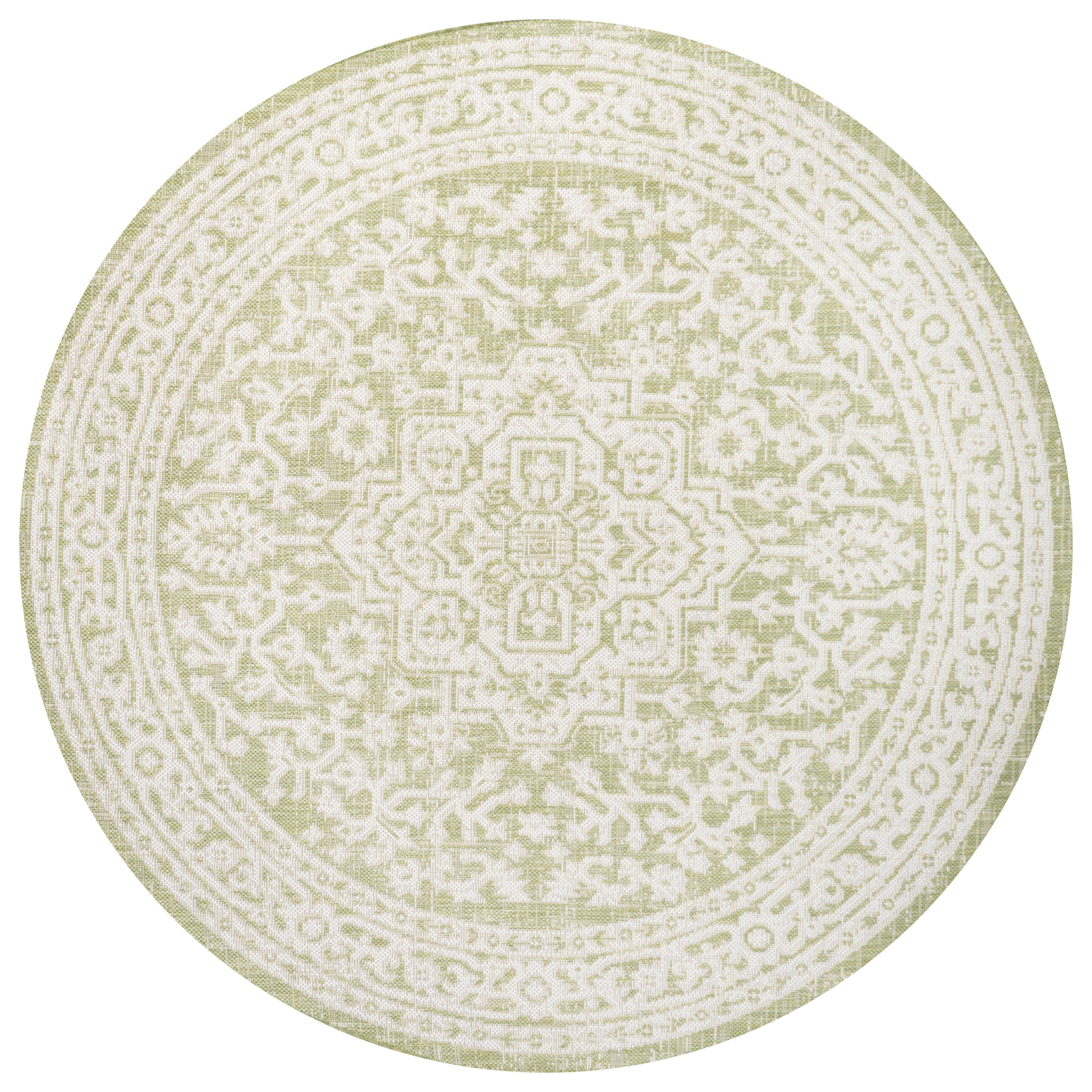 Sinjuri Medallion Textured Weave Indoor/Outdoor Area Rug