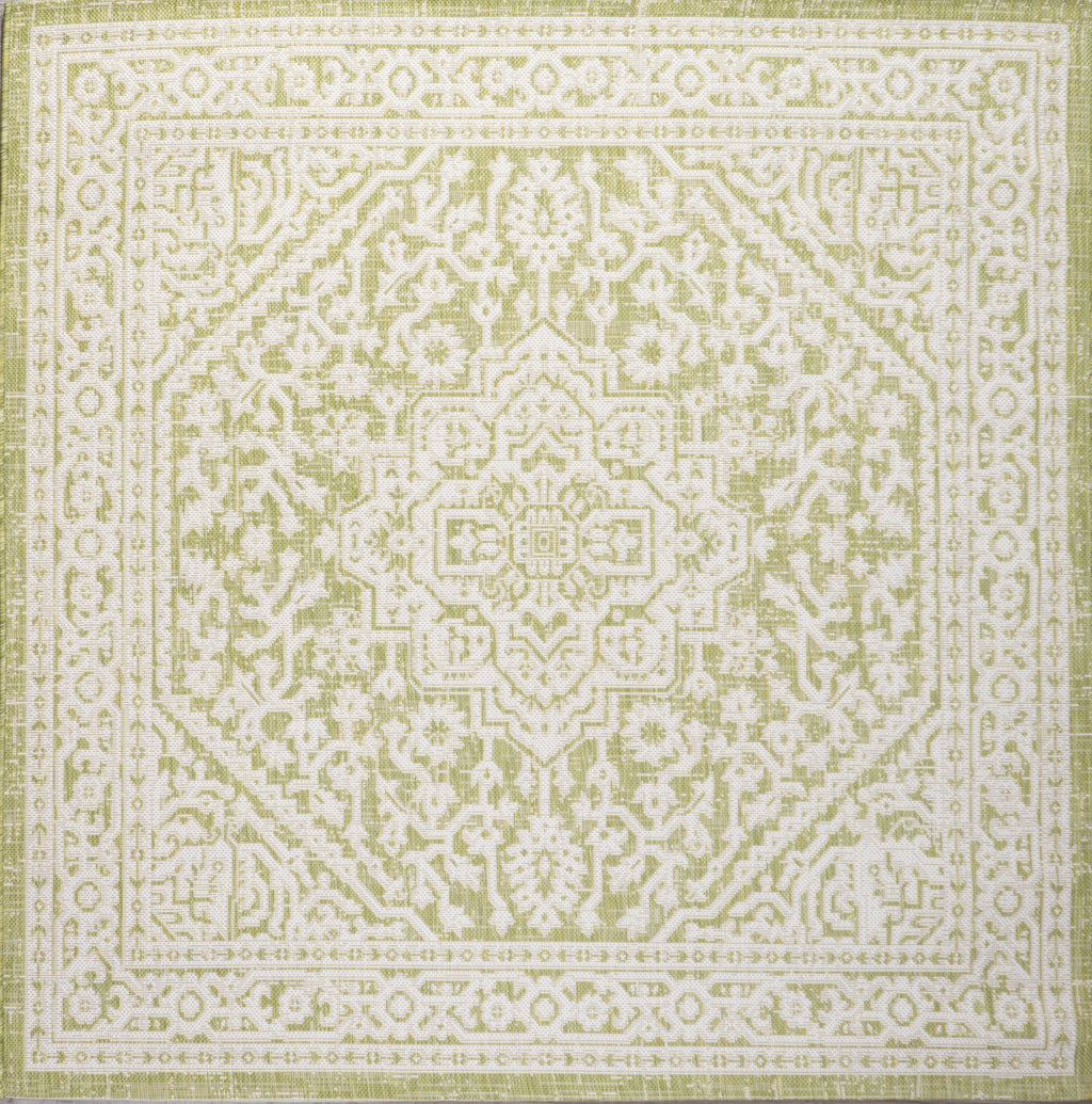 Sinjuri Medallion Textured Weave Indoor/Outdoor Area Rug