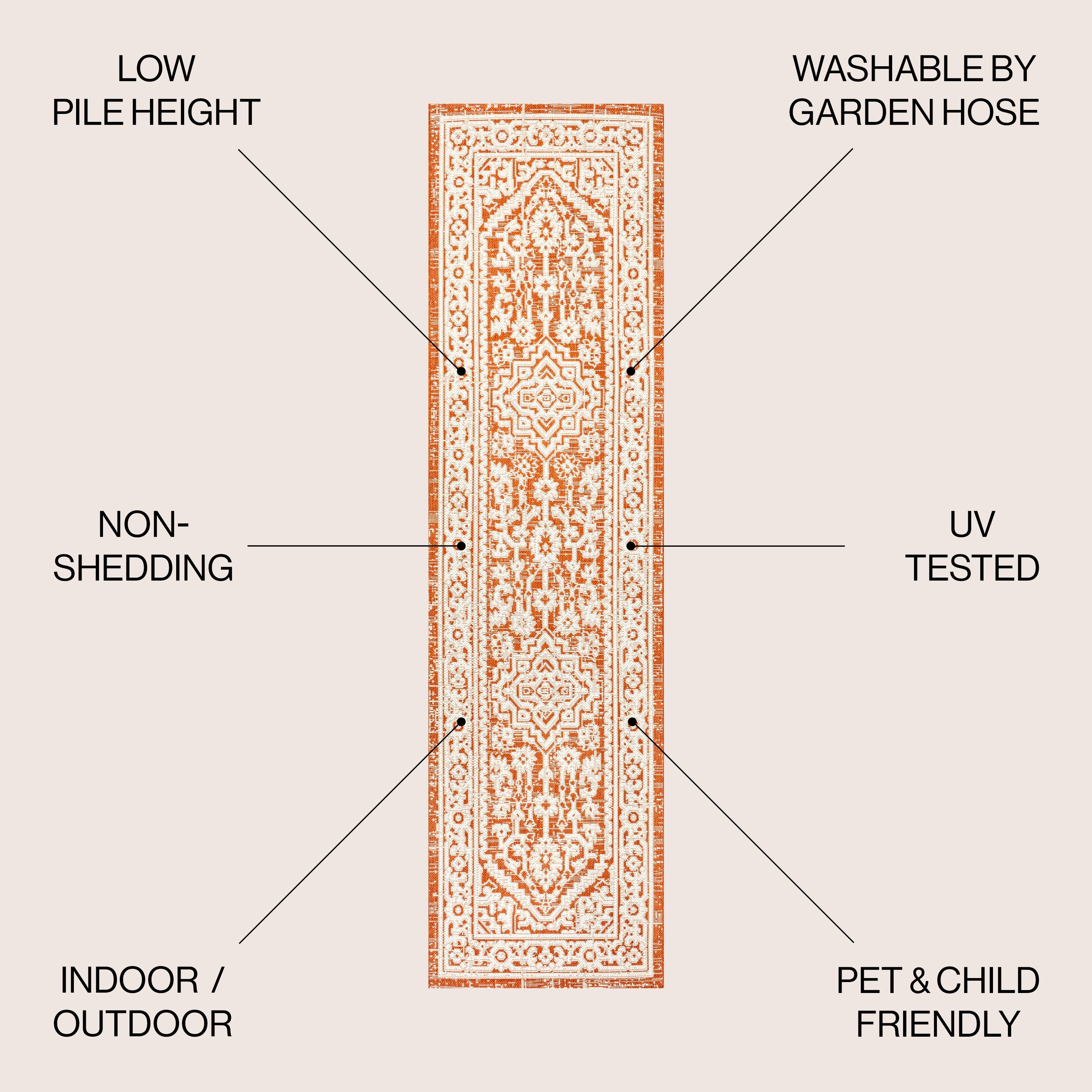 Sinjuri Medallion Textured Weave Indoor/Outdoor Area Rug
