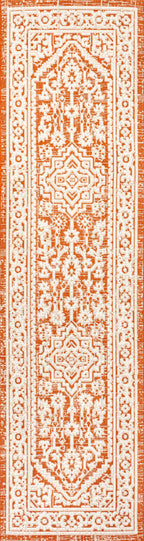 Sinjuri Medallion Textured Weave Indoor/Outdoor Area Rug