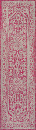 Sinjuri Medallion Textured Weave Indoor/Outdoor Area Rug