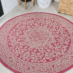 Sinjuri Medallion Textured Weave Indoor/Outdoor Area Rug