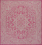 Sinjuri Medallion Textured Weave Indoor/Outdoor Area Rug