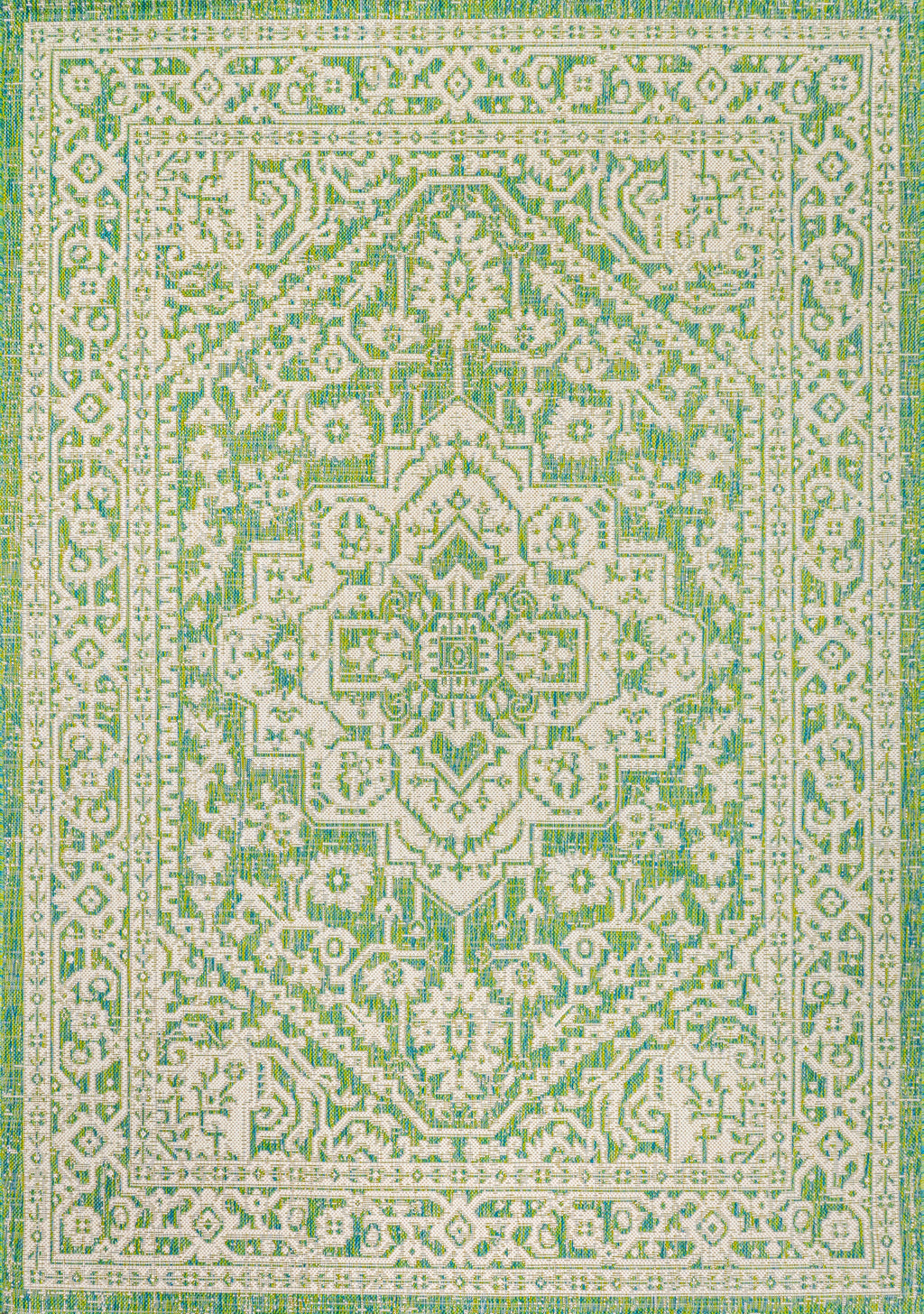 Sinjuri Medallion Textured Weave Indoor/Outdoor Area Rug