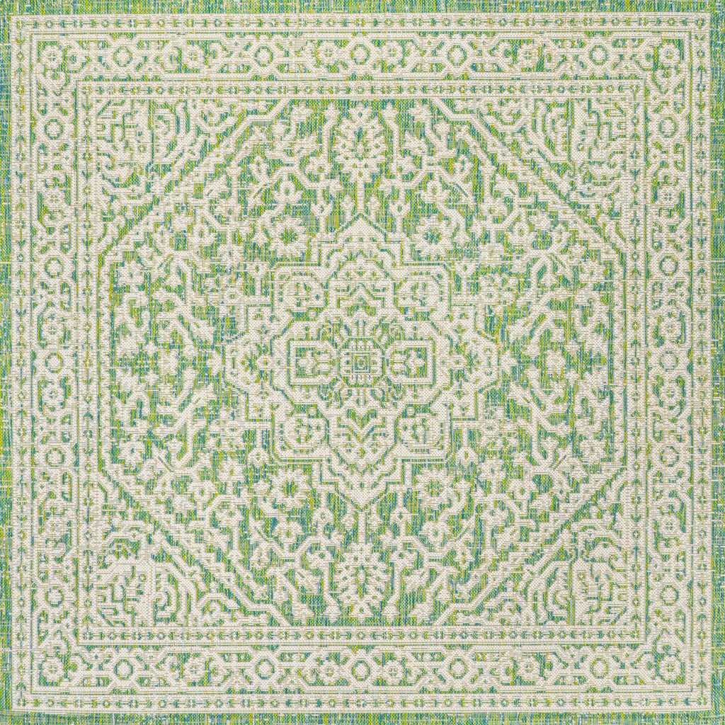 Sinjuri Medallion Textured Weave Indoor/Outdoor Area Rug