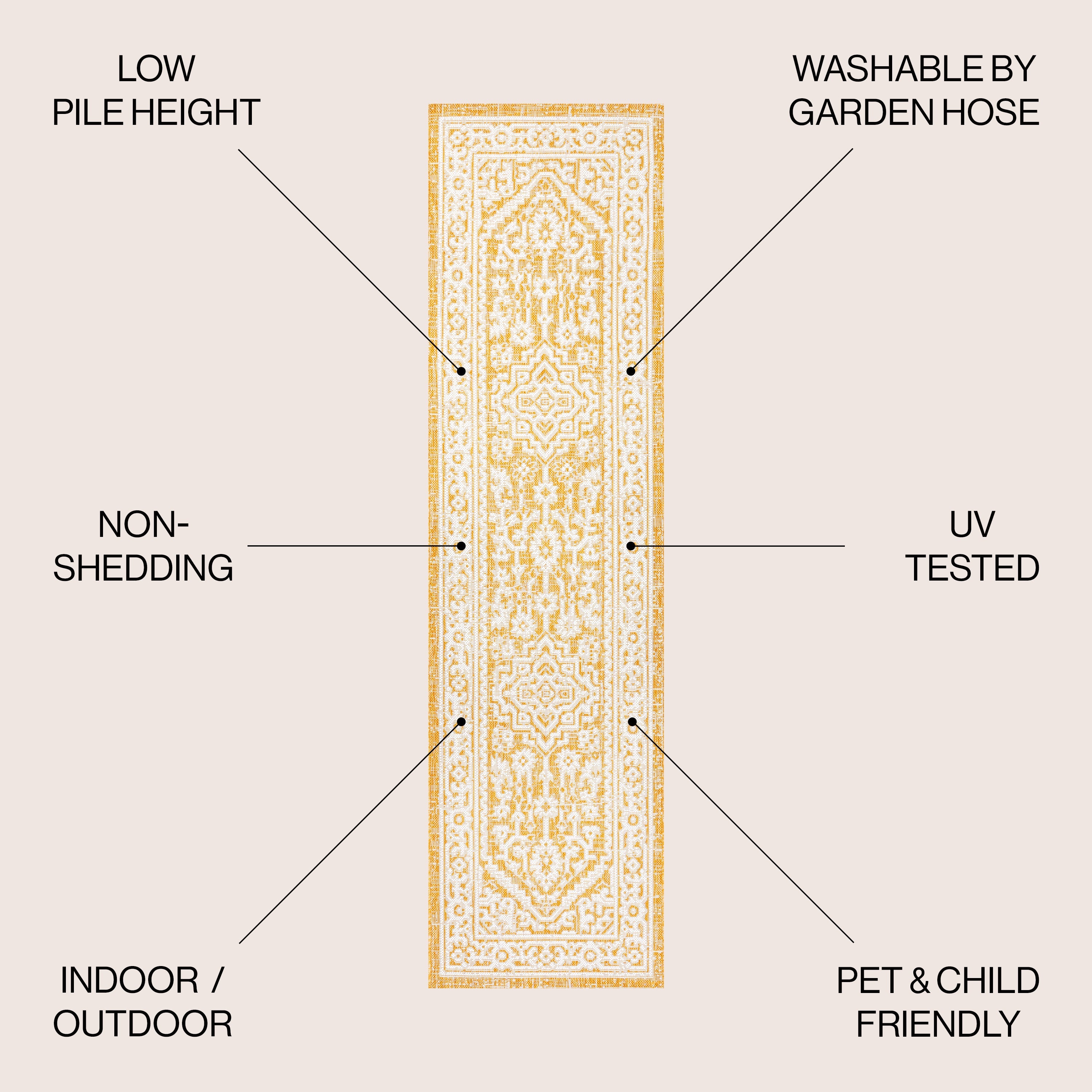 Sinjuri Medallion Textured Weave Indoor/Outdoor Area Rug