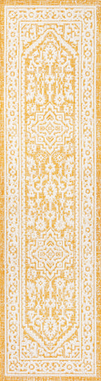 Sinjuri Medallion Textured Weave Indoor/Outdoor Area Rug