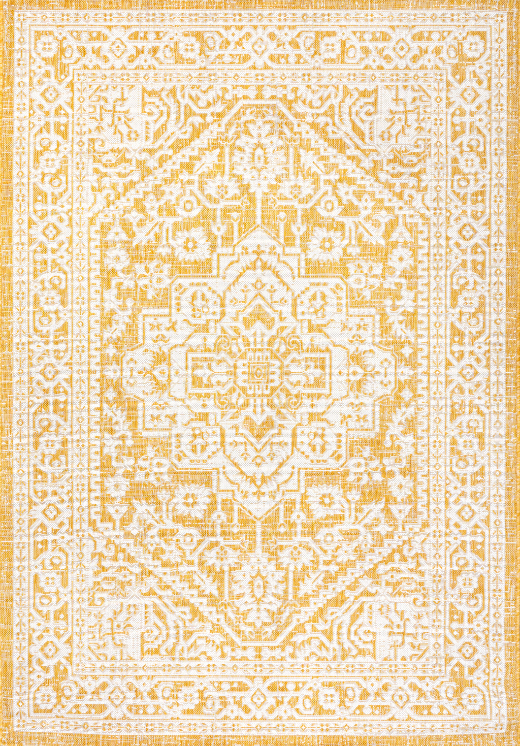Sinjuri Medallion Textured Weave Indoor/Outdoor Area Rug