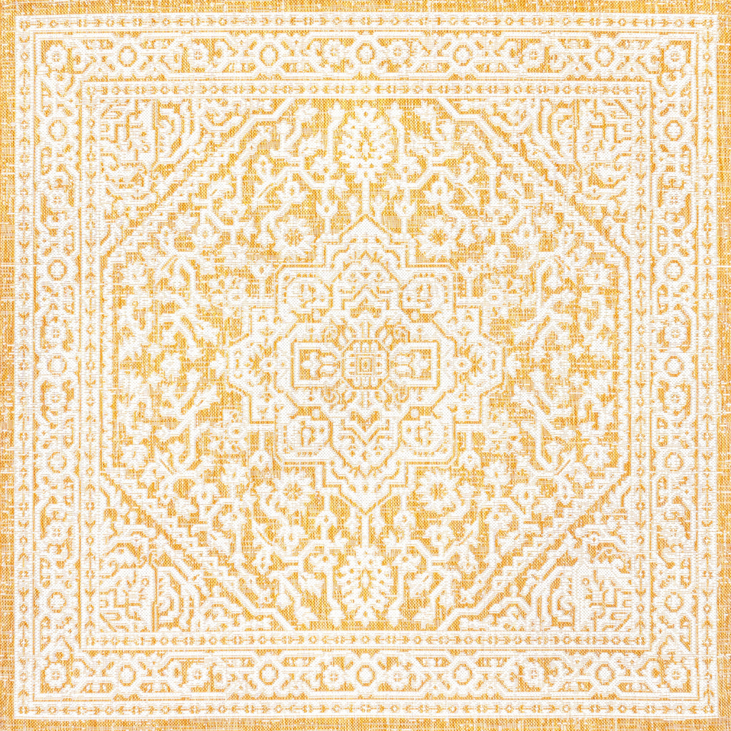 Sinjuri Medallion Textured Weave Indoor/Outdoor Area Rug