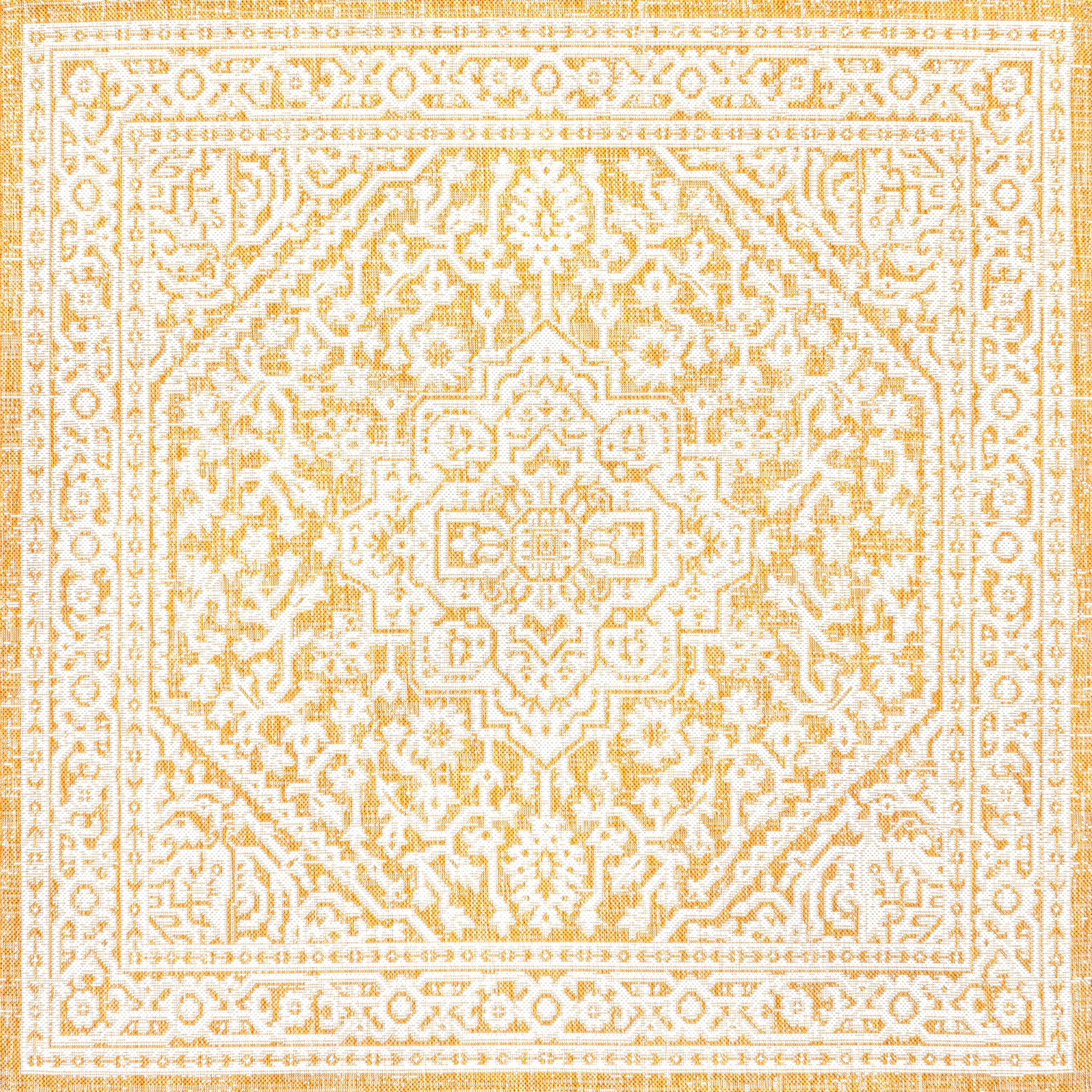 Sinjuri Medallion Textured Weave Indoor/Outdoor Area Rug