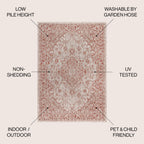 Rozetta Boho Medallion Textured Weave Indoor/Outdoor Area Rug