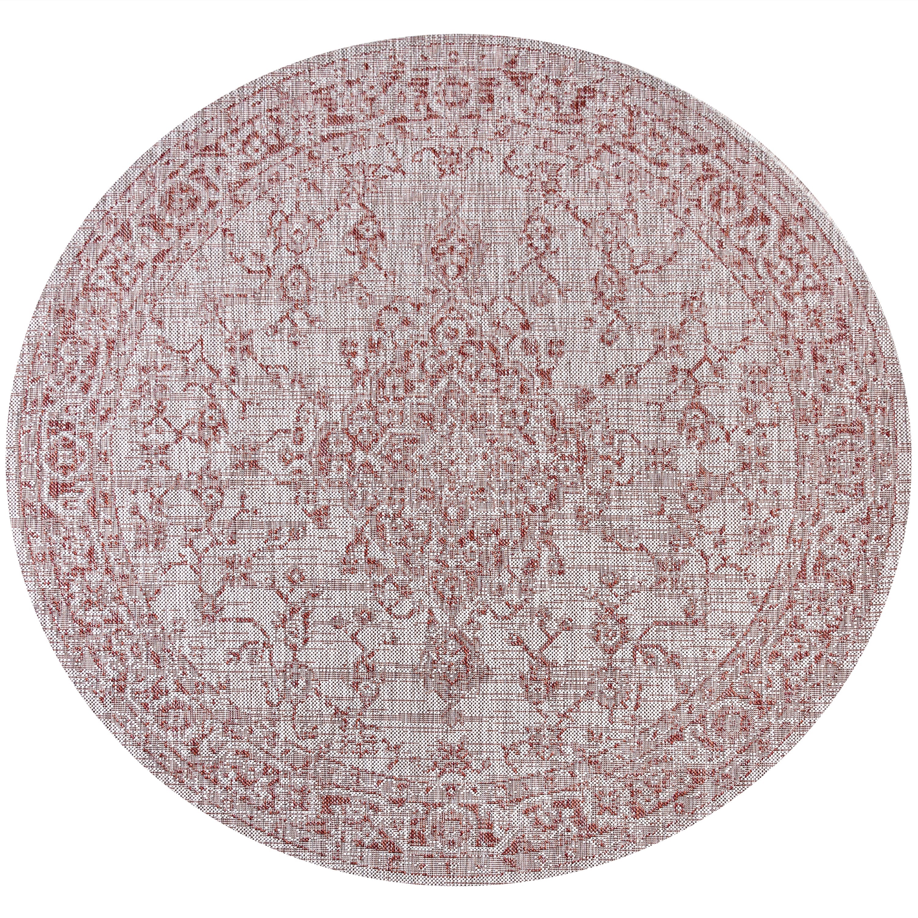 Rozetta Boho Medallion Textured Weave Indoor/Outdoor Area Rug